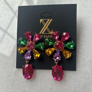 Z by Zaxie Bold Floral Statement Earrings Heavyweight